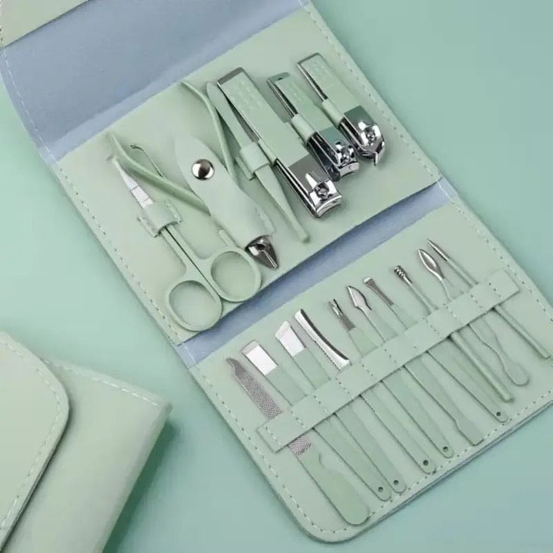 Set Of 16 Nail Clipper, Stainless Steel Manicure Kit With Folding Bag, Professional Pedicure Beauty Tools Set, Cuticle Trimmer Manicure Scissors Nail Care Ingrown Toenail Removal Clippers, Foot Care Tool Nail Clippers Kit Set Of 16 Nail Clipper, Stainless Steel Manicure Kit With Folding Bag, Professional Pedicure Beauty Tools Set, Cuticle Trimmer Manicure Scissors Nail Care Ingrown Toenail Removal Clippers, Foot Care Tool Nail Clippers Kit